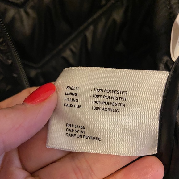 KENNETH COLE NY Black Puffer Jacket with Faux Fur Collar Size XL - Picture 4 of 4